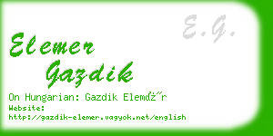 elemer gazdik business card